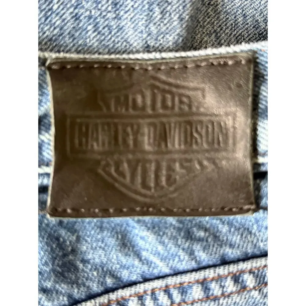 Harley Davidson Mens Blue Jeans 36 x 30 Genuine Black Tag Motorcycle Denim